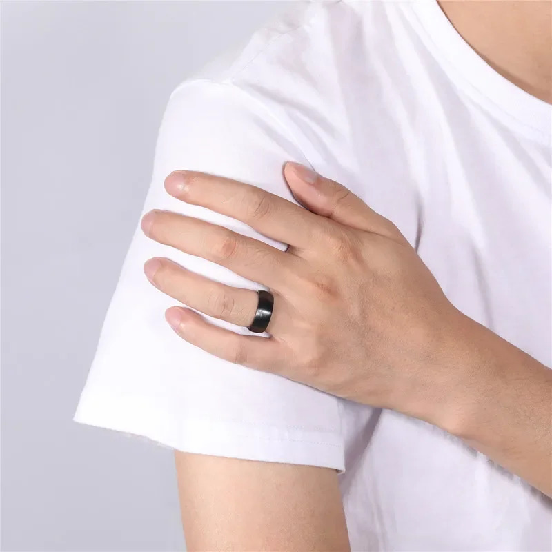 Kolmnsta Ceramic Brushed Black Ring For Men Women 4mm 6mm 8mm Wide Male Wedding Ring Matte anillos mujer Plus Size 4 to Size 14 250708
