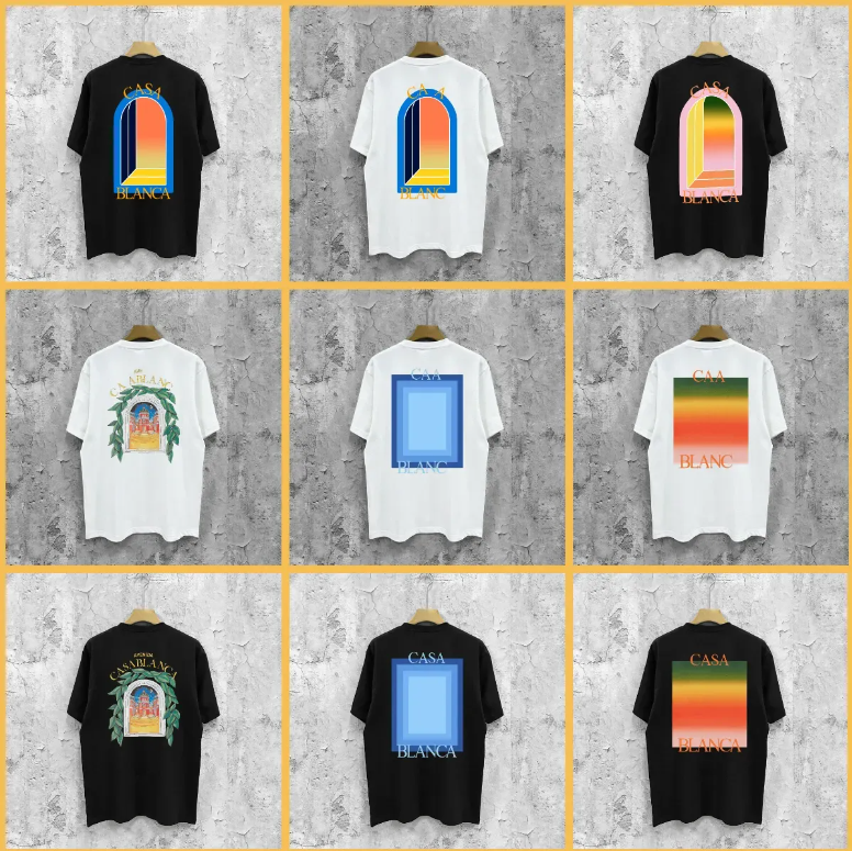 casas blanco mens designer t shirt oversized Casas Blanca tshirt outdoor beach holiday sleeve casual fashion t-shirt men cotton casablancaly shirt
