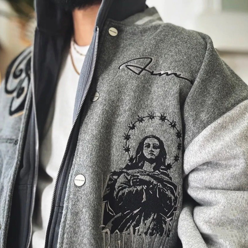 Trendy Heavy Embroidered Baseball Jacket American High Street Fashion Y2k Jacket Unisex Loose Retro Casual Hip-Hop Jacket Men 250708