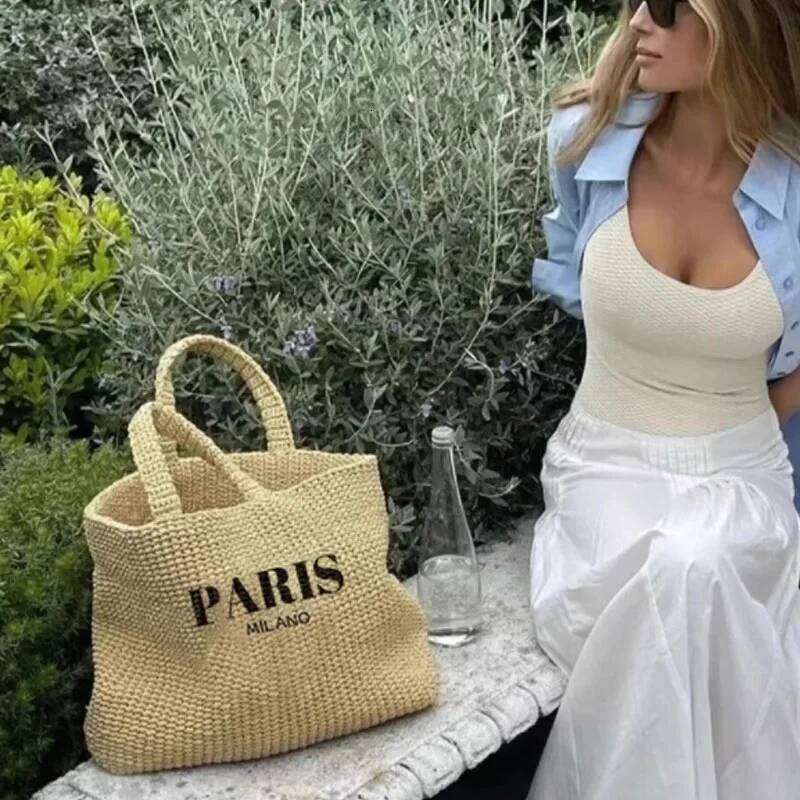 New Brand Woven Straw Bags Tote Strip Spain Bohemia Beach Designer Shoulder Bag Totes