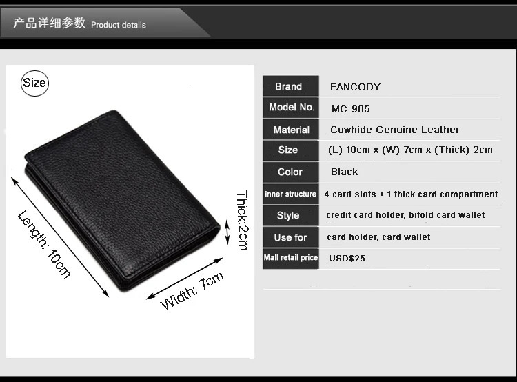 Fashion Genuine Leather card Wallets men credit card holders women card ID holder male organizer Business card holder 250708
