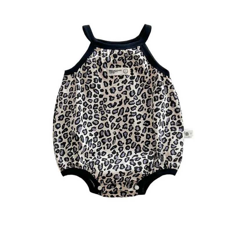 Girls Spaghetti Strap Leopard Bodysuit Sleeveless Tank Top Cotton One-Pieces Summer Baby Clothes Outfit Pack Z250712