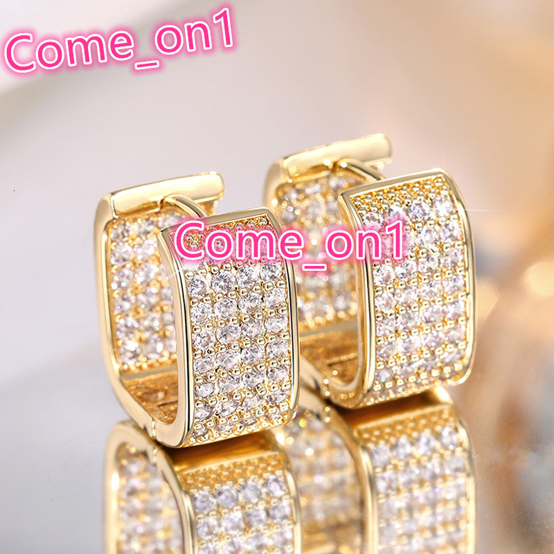 Hot Selling Hip Hop Fashion CZ Hoop Earrings for Men Women Silver Gold Color Ladies Earrings Fashion Jewelry