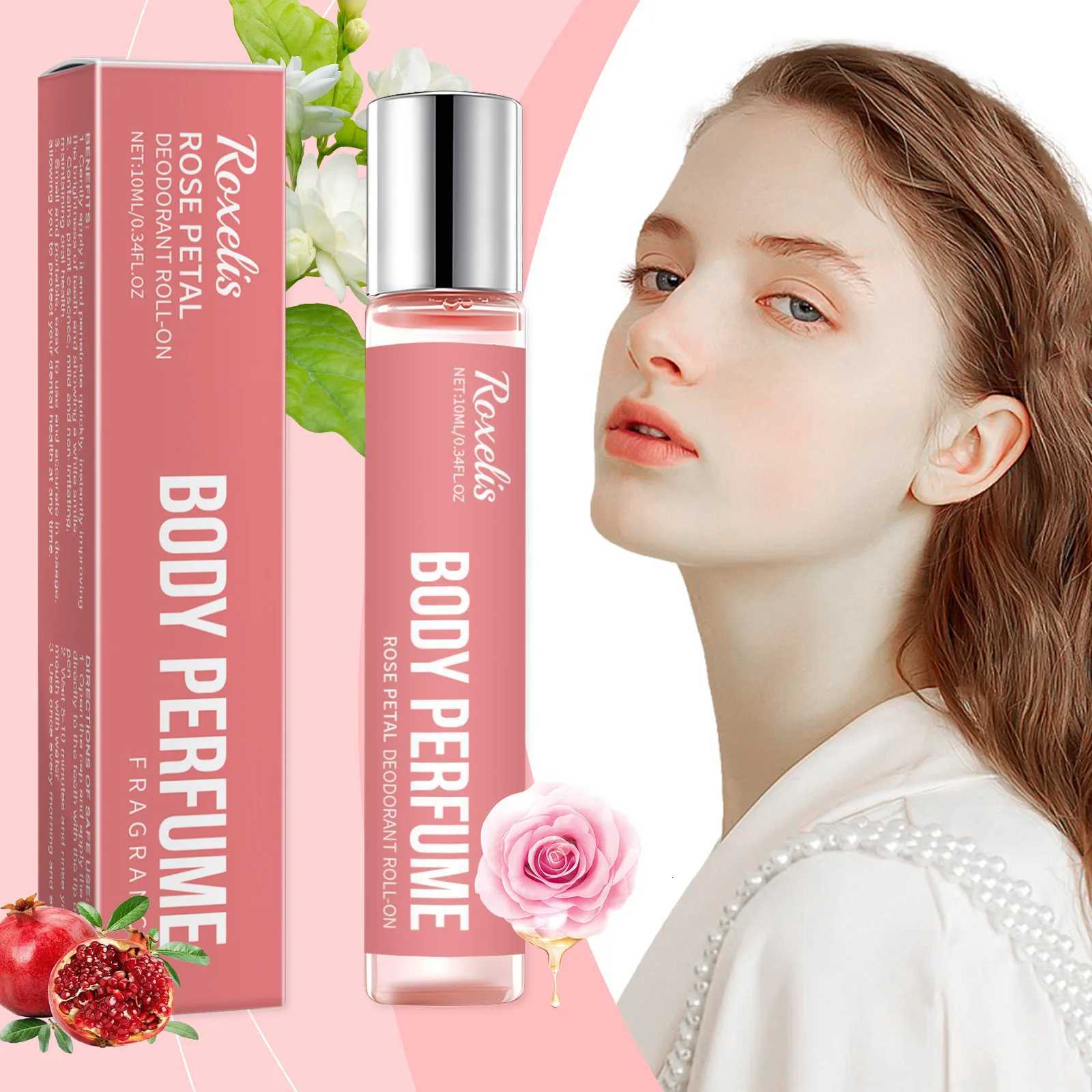 Roxelis 10ml Rose Body Perfume Roller Ball Fresh Elegant Flirting Seduction Scent Charming Pheromone Party Dating Rose Perfume W250712