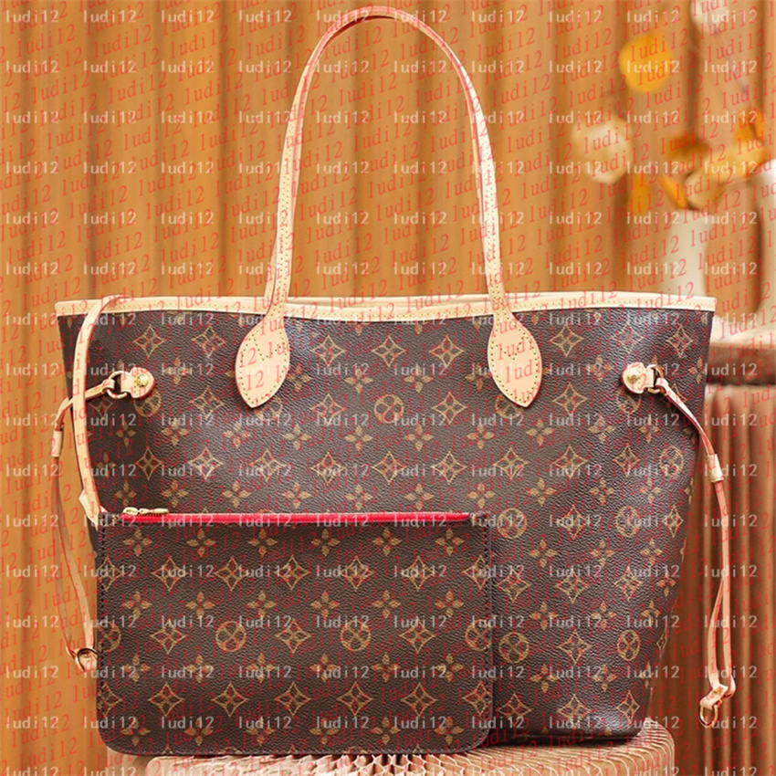 Must Have High Nneverfull Womens Crossbody Shoulder Original Designer Handbag Mirror Quality Shopping Bag Classic Flower Checked Bag Tote Purse 35A