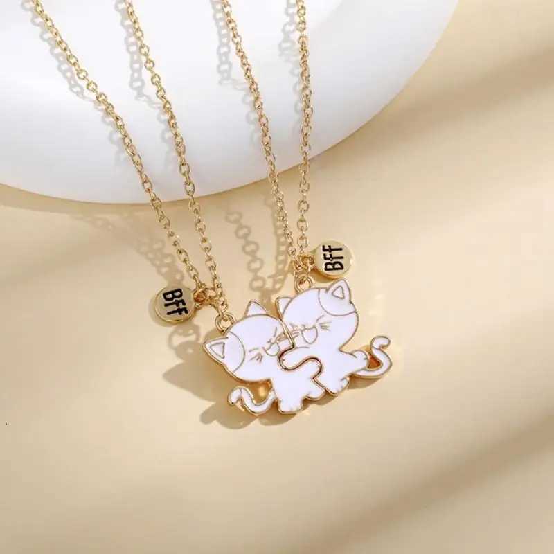 2-Pack Friendship Necklaces Cats Pendants Necklace Adjustable Chain Necklace F0S4 W250712