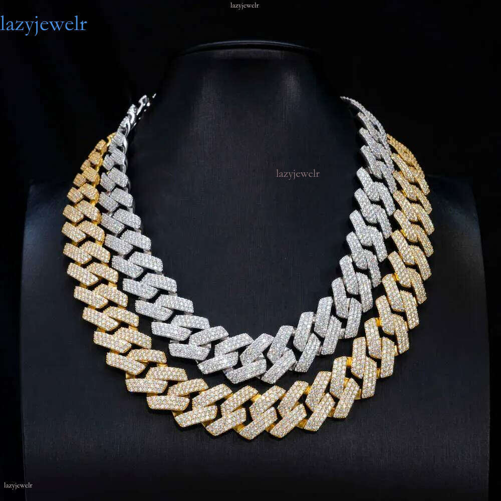 moissanite Hip Hop Jewelry Sier 14mm gold Sterling Sie Chain For Men necklace miami cuban link chain necklaces