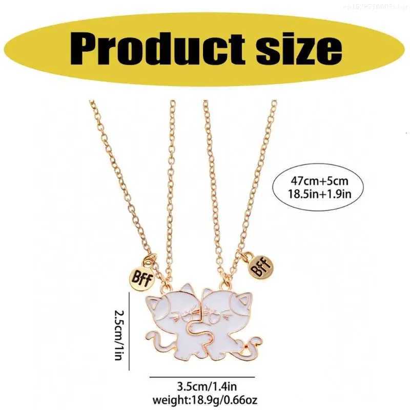 2-Pack Friendship Necklaces Cats Pendants Necklace Adjustable Chain Necklace F0S4 W250712