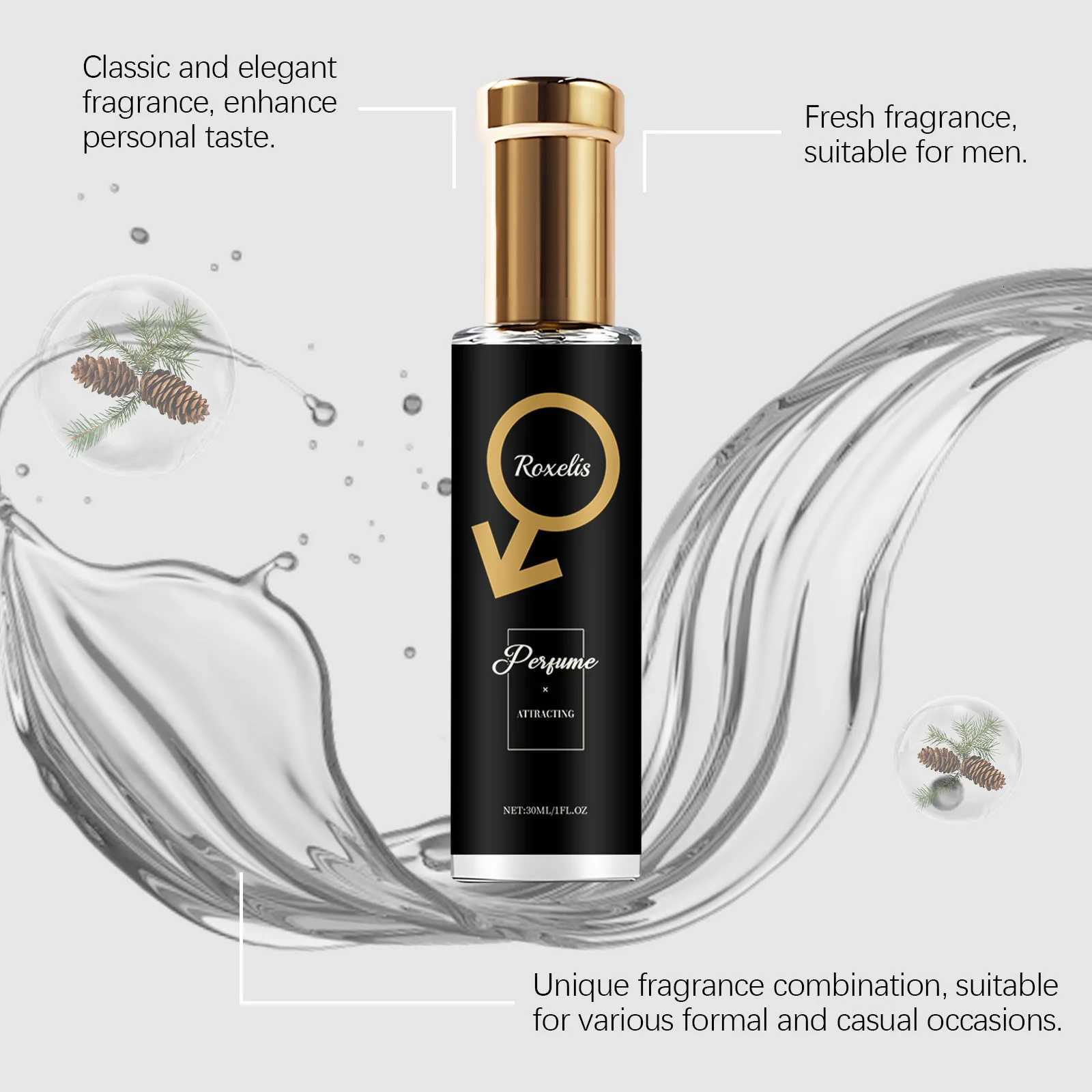 Roxelis 30ml Men Pheromone Perfume Cedar Fragrance Glamour Gentlemen Lasting Dating Romantic Scent Fresh Body Flirting Perfume W250712