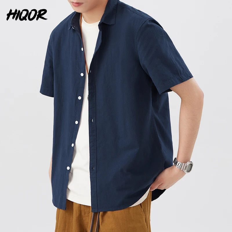 Summer Mens Thin Short Sleeve Versatile Shirts Man Casual Loose Fit Korean Style Trendy Shirt Teens Adults Top Vintage Cardigan 250707