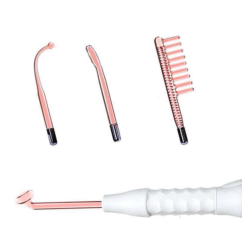 7In1 High Frequency Electrode W/Neon Electrotherapy Glass Tube Acne Spot Remover Home Spa Beauty Device Facial Therapy Wand