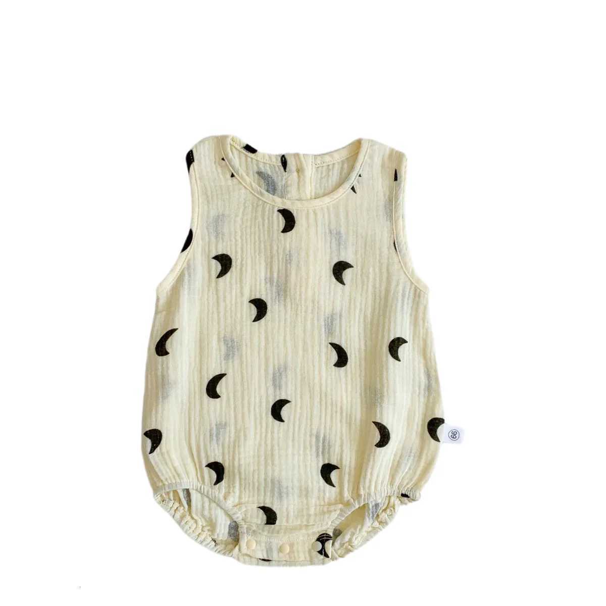 2025 New In Summer Infant Newborn Baby Girls Boys Wrinkle Cloth Cotton Outfits Kids Casual Jumpsuits Toddler Bodysuits Z250712