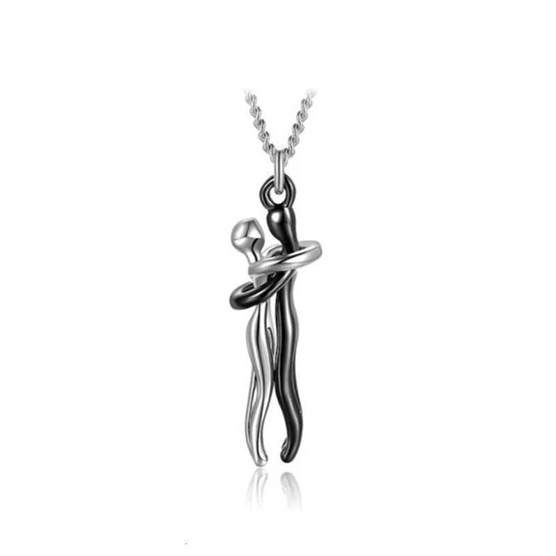 1PC New Fashion Hip Hop Enbrace Couple Pendant Necklaces For Women Men Punk Lovers Hug Necklace Prize Jewelry Party Gifts W250712