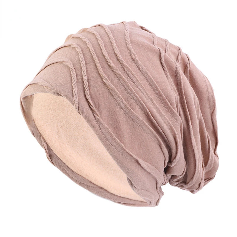 Spring Autumn Early Winter Cotton Beanie Unisex Ruffled Skullies Beanies 250712