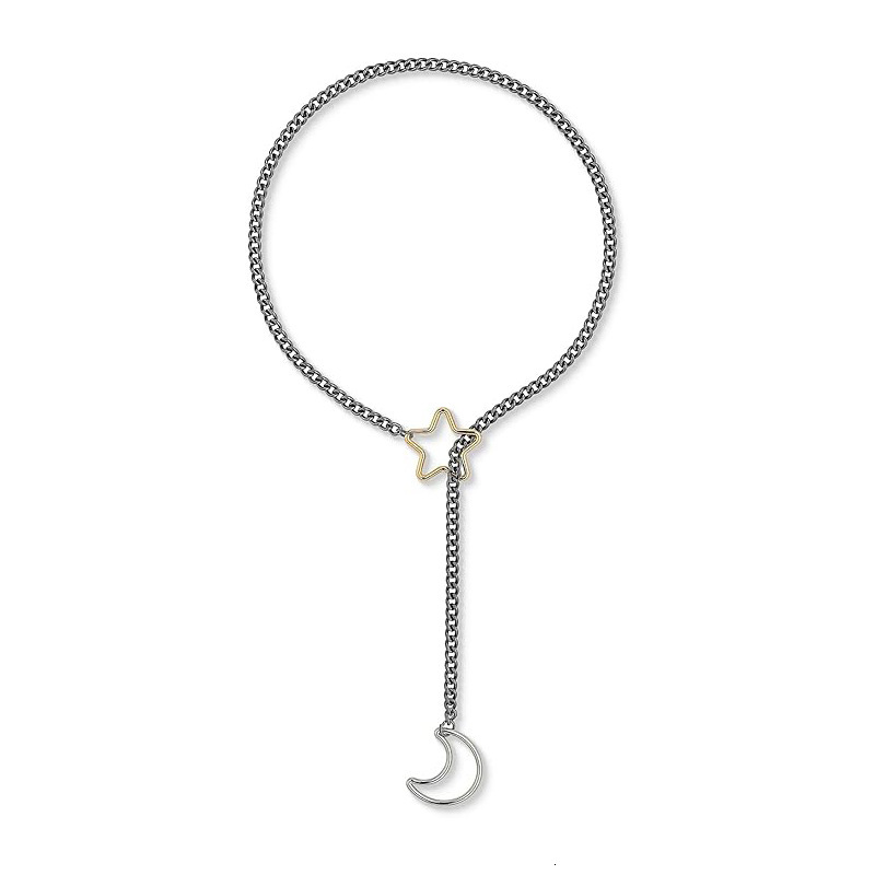 Luxury Jewelry Designer Jewelry New Cross-border Gold Moon And Star Necklace Punk Gothic Adjustable Lariat Y-shaped Necklace