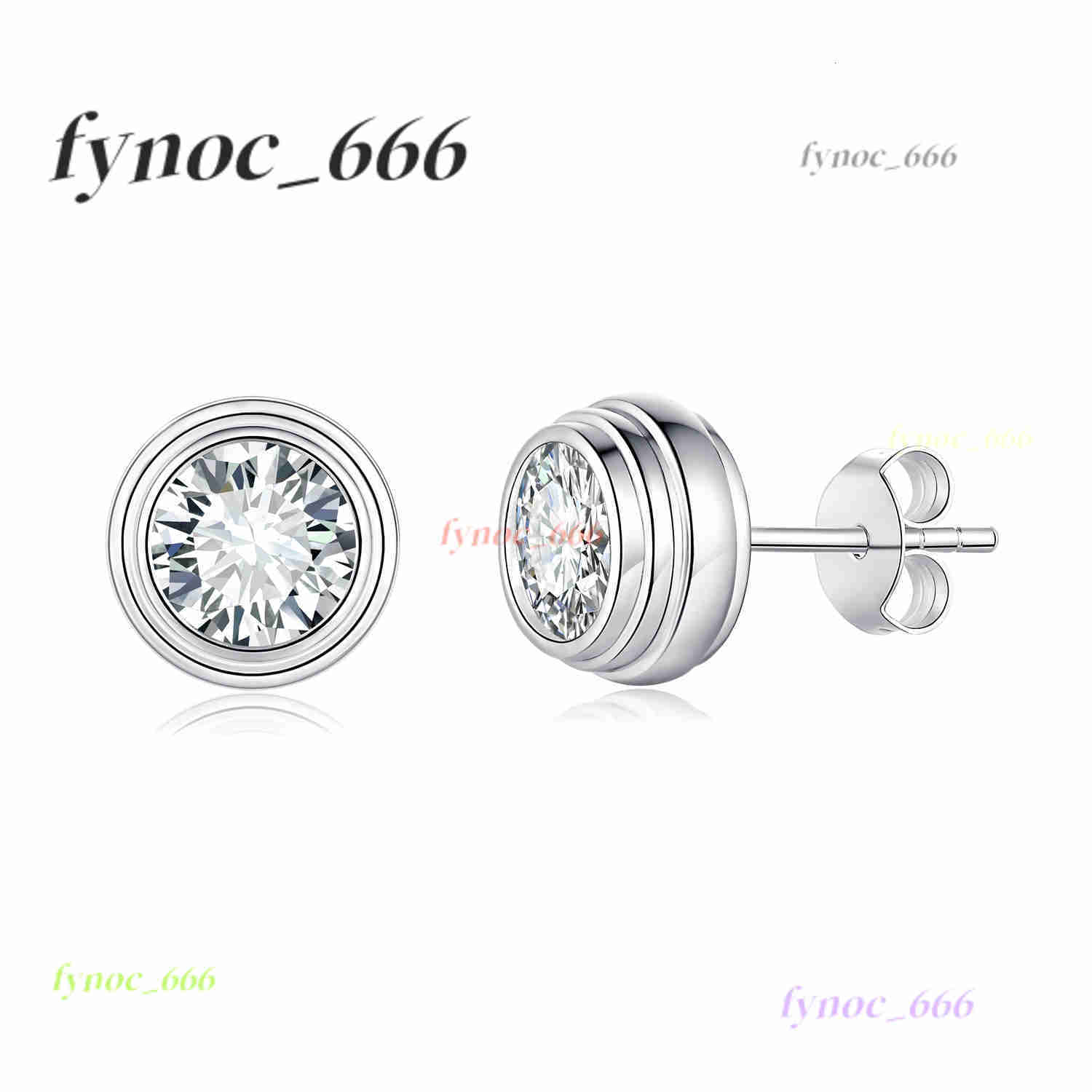 Luxury High Quality Silver Earrings DEF VVS Claw Set halo Classic Moissanite Studs Round Cut Loose Gemstones Moissanite Earrings