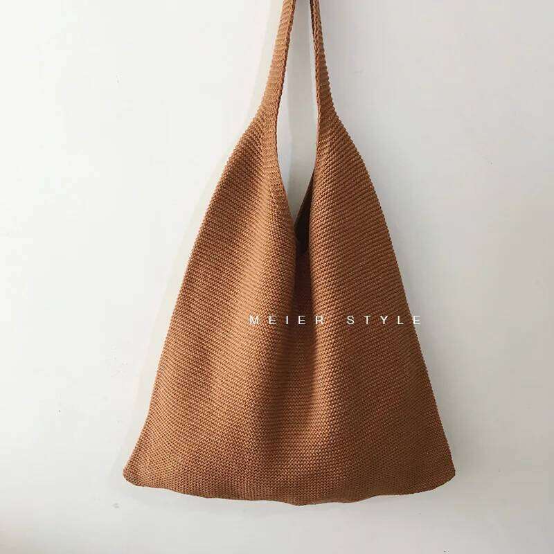 Fashion Retro Woolen Shoulder Knitted Tank Top Bag Ins Versatile Autumn And Winter New Handbag
