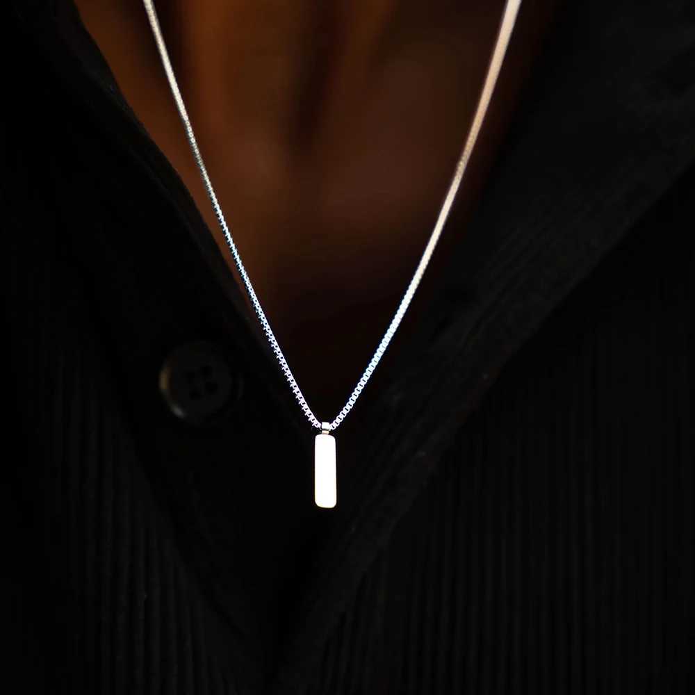 Anco Mens Hip-Hop A Chain Rope and Titanium Steel Does Not Lose Color Box Pendant Necklace Collaone W250714