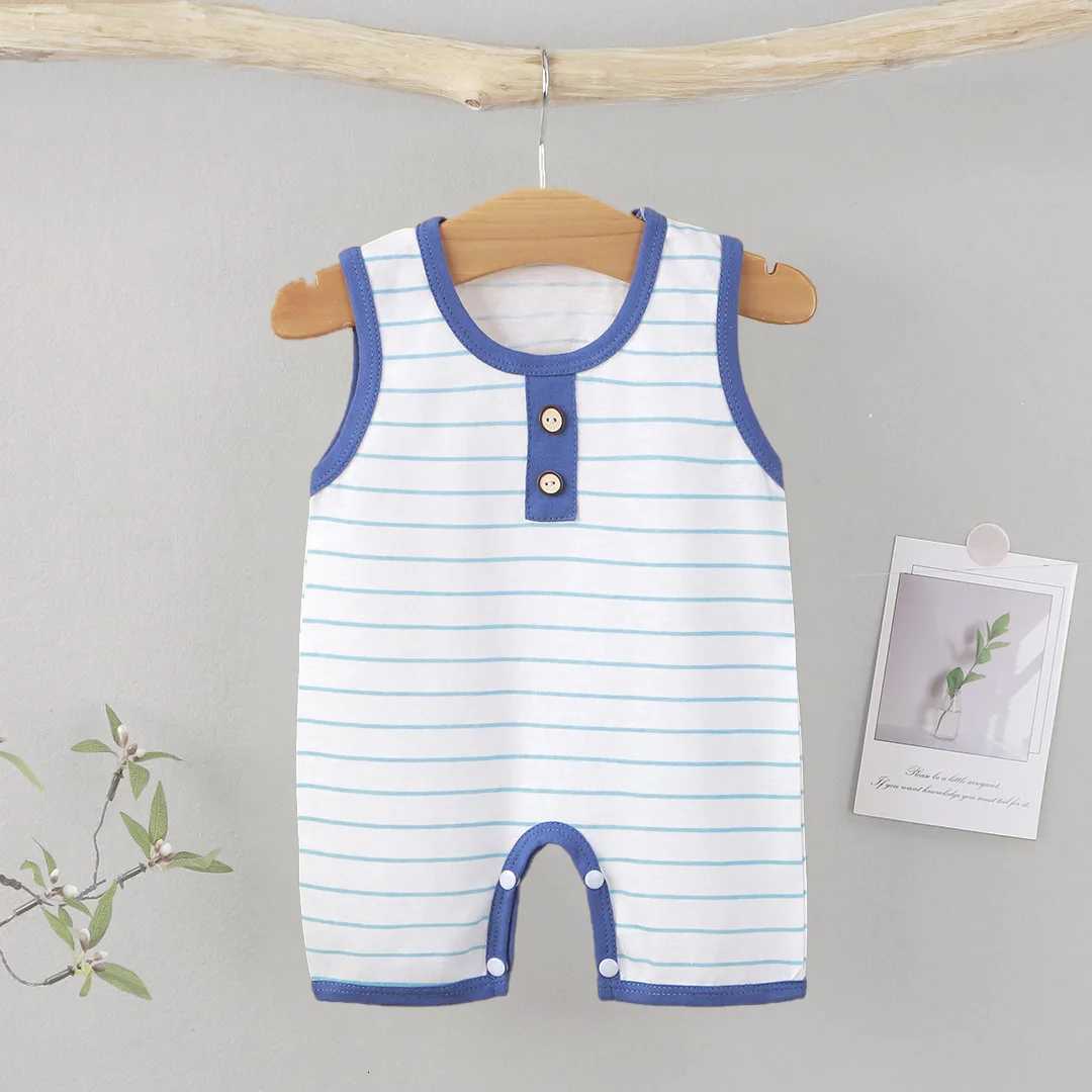 Summer Sleeveless Baby Rompers 0-2Y Striped for Newborn Baby Boy Infant Girl Striped Jumpsuit Baby Clothing Z250712