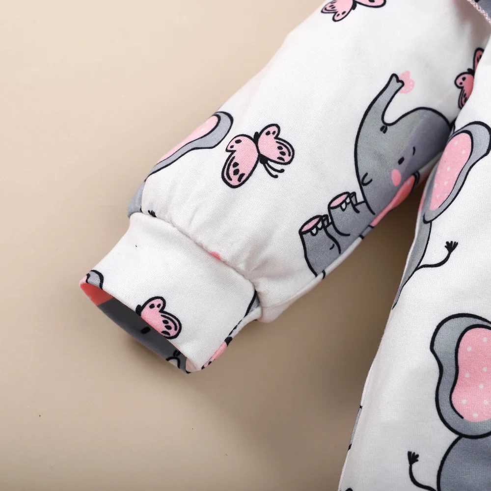Baby Girl Romper Long Sleeve Cute Elephant Bodysuit+Headband Casual Bodysuit for Toddler Girl 0-18 Months Clothing Z250712