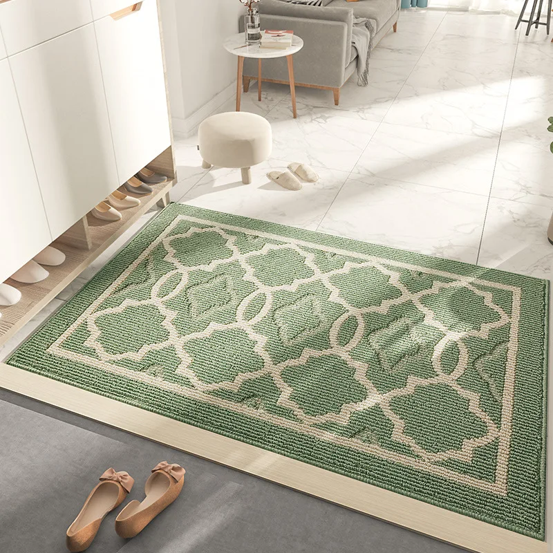 European Style Door Mat Classic Geometric Pattern Door Carpet Dust Removal Foot Mat Non-slip Wear-resistant Floor Mat Outdoor