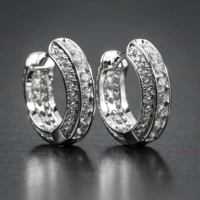 Trendy Boys Ear Hoops Mens Earring Jewelry Personality Hip Hop Luxury Fashion Male Earring Plated Silver Men Earings