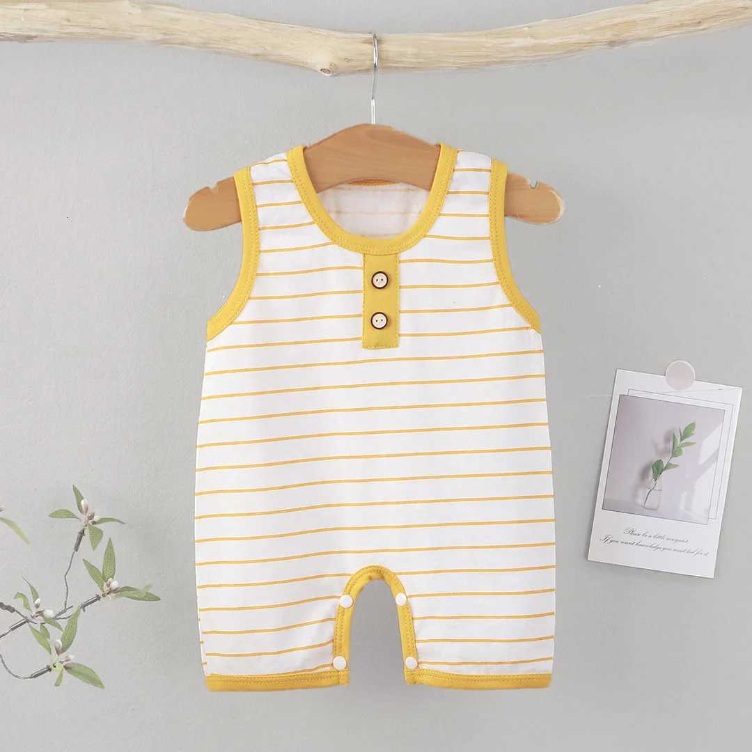 Summer Sleeveless Baby Rompers 0-2Y Striped for Newborn Baby Boy Infant Girl Striped Jumpsuit Baby Clothing Z250712