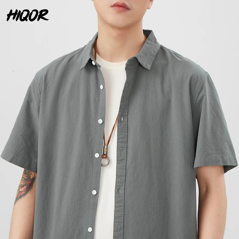 Summer Mens Thin Short Sleeve Versatile Shirts Man Casual Loose Fit Korean Style Trendy Shirt Teens Adults Top Vintage Cardigan 250707