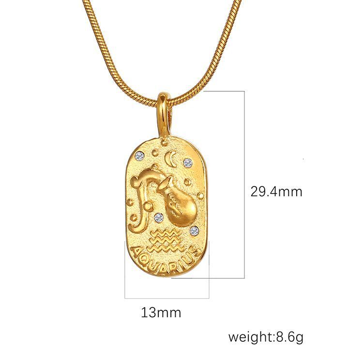 Luxury Jewelry Designer Jewelry European And American INS Fashion Simple Niche Retro Pendant Jewelry Stainless Steel Casting Oval Zircon Constellation