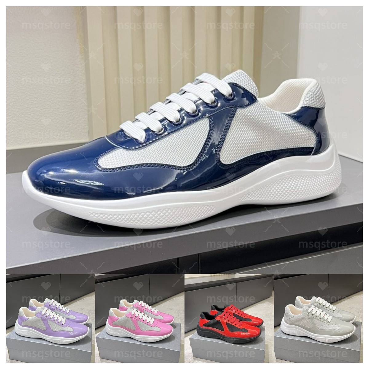 Designer shoes navy sneakers men trainers women outdoor recreation flat sneaker mesh patent leather round toe sport casual shoe size eu 35-46 multi color optional