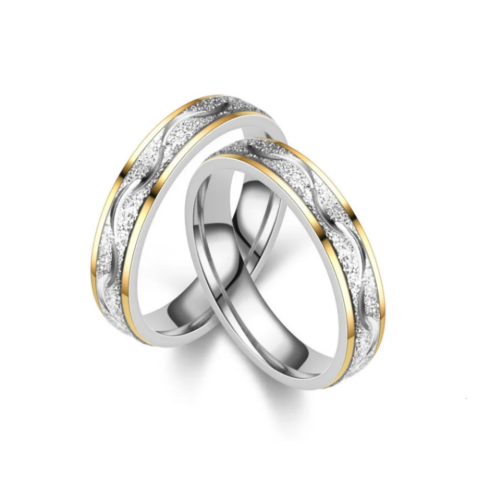 Selling Stainless Steel Frosted Couple Rings For Women Men Jewelry Valentines day Gifts Size 513 250704