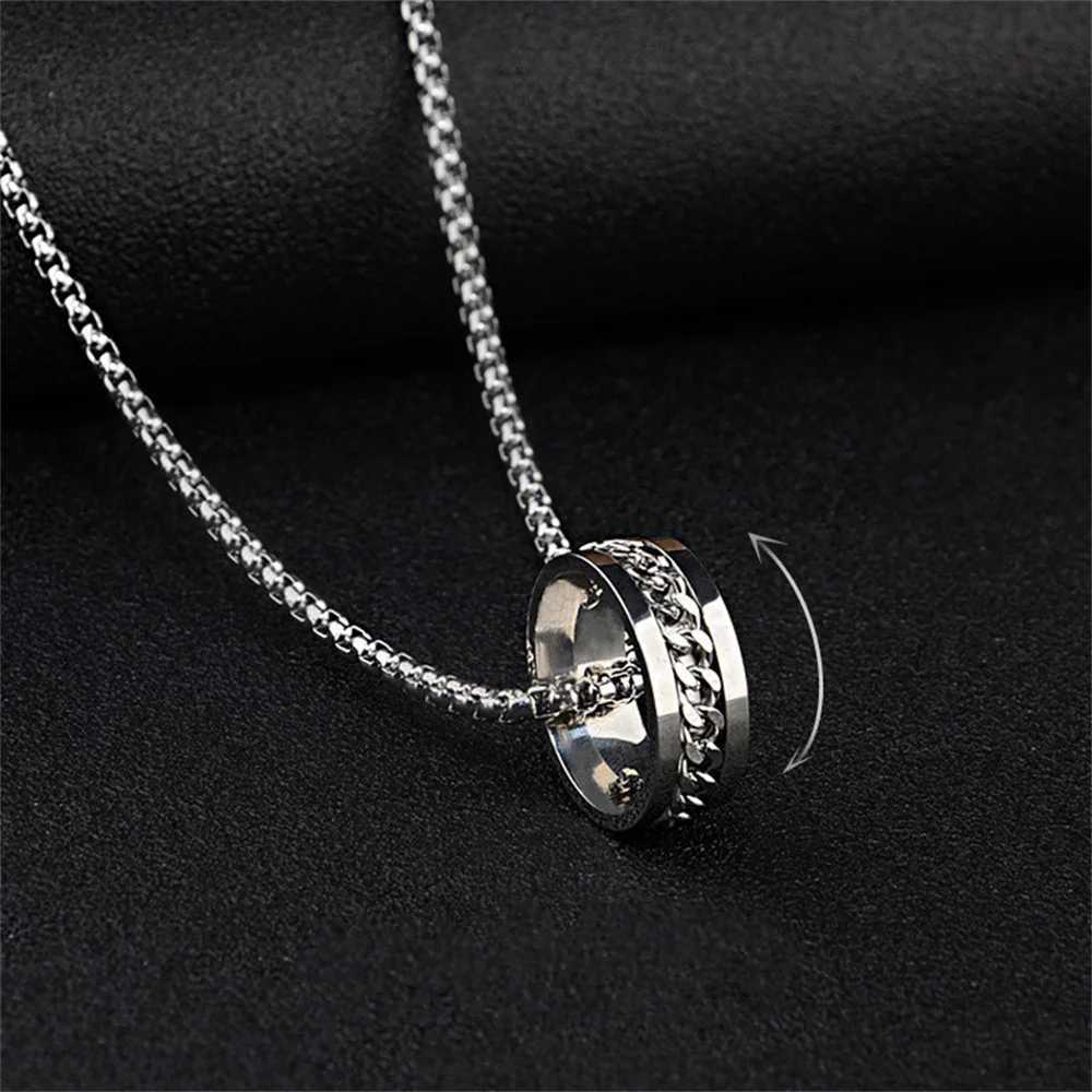 2022 Tide Brand All-match Ring Necklace Dual-use Mens Pendant Simp Wens Hip-hop Personality Titanium Steel Accessories W250714