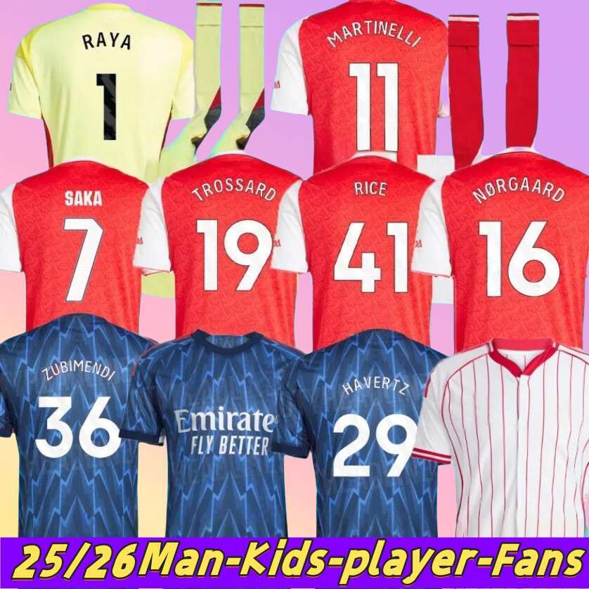 SAKA MERINO HAVERTZ RICE soccer jerseys 25 26 Trossard Zubimendi G.JESUS CALAFIORI Norgaard ODEGAARD MARTINELLI Nwaneri 25 26 football kitsArsenal shirt Men women