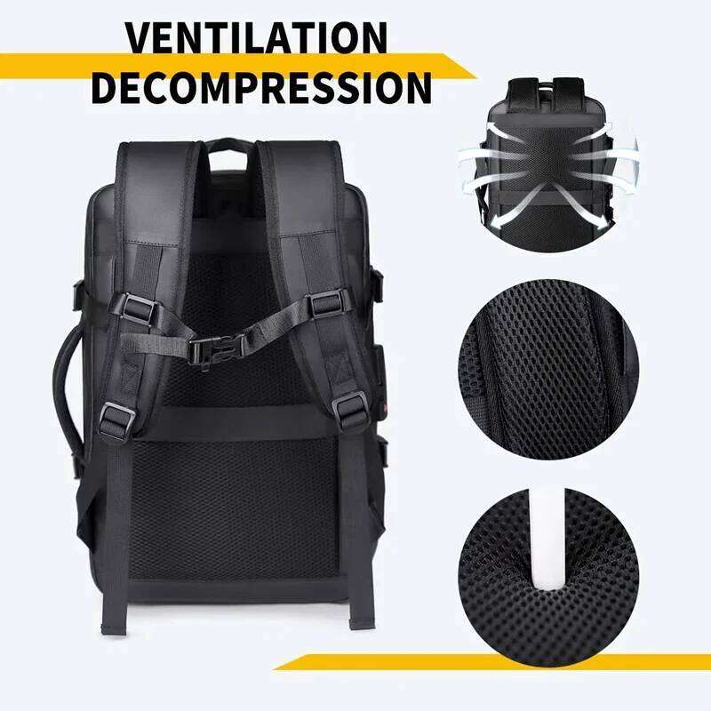 Vacuum Travel Bag For Men Large Capacity Computer Business Laptop Expandable Backpack School Bags