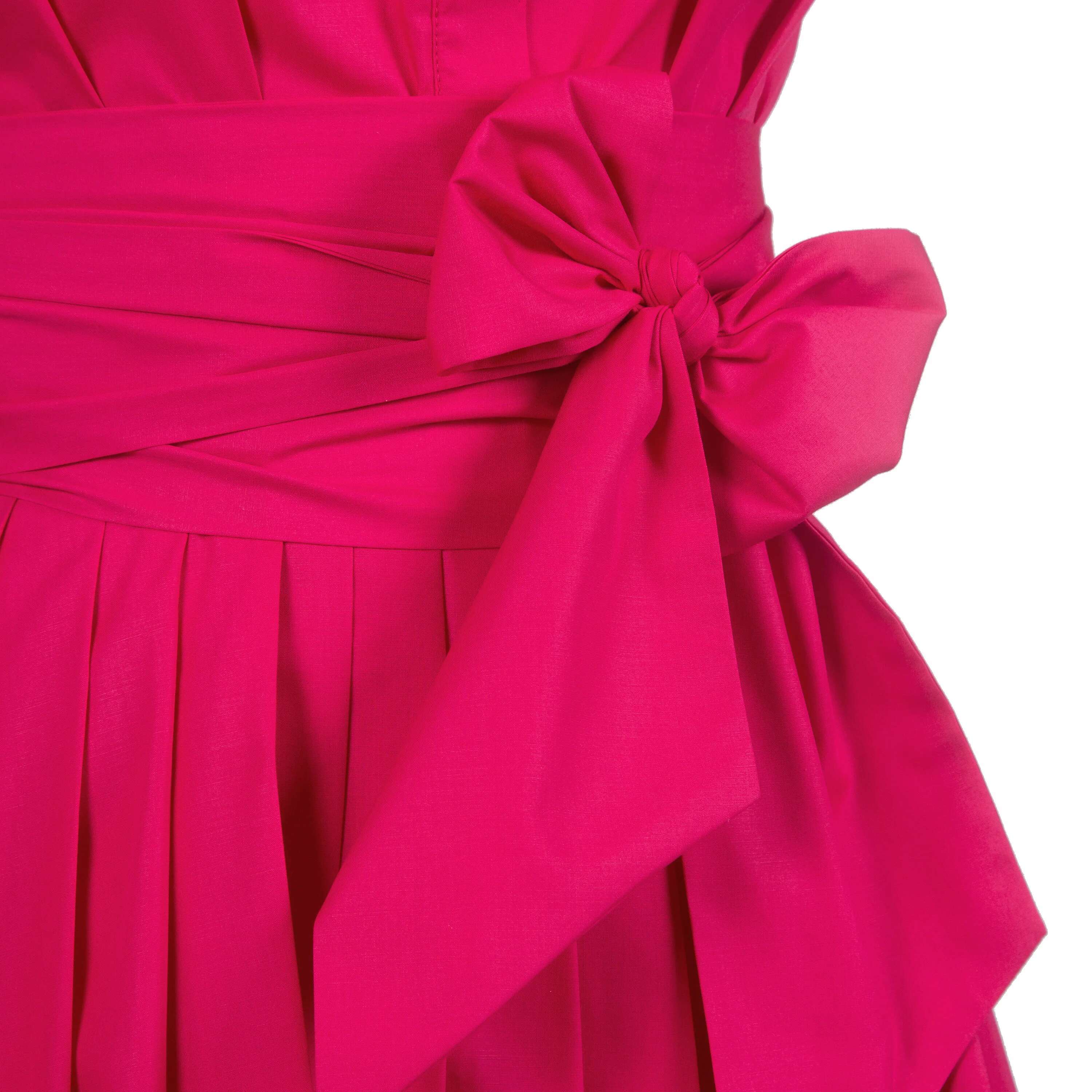Summer Women Sleeveless Casual Lapel Shirt Dress Bow Belt Solid Color A Line Fashion Metal Buckle Female Dresses