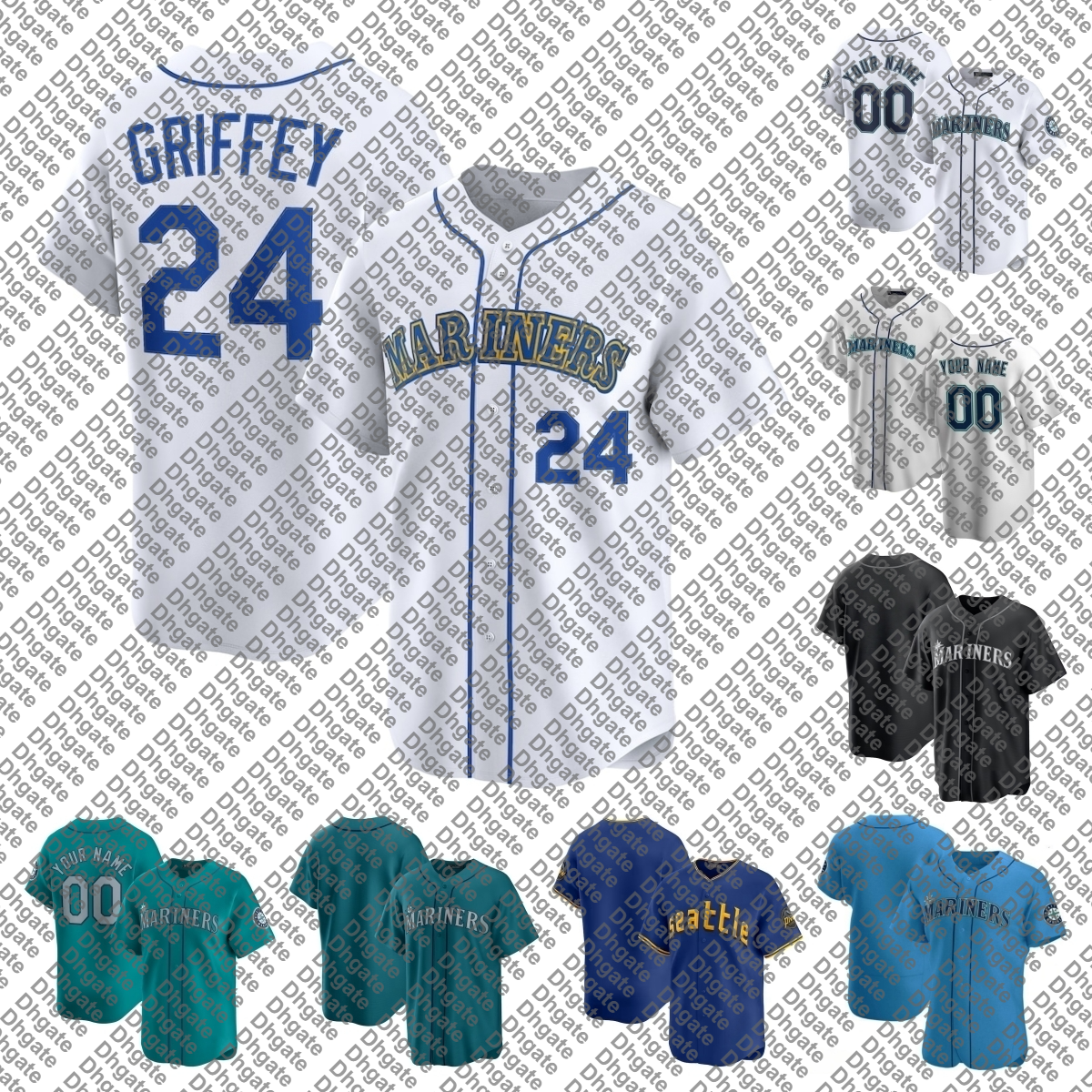Kade Anderson Mariners Baseball Jersey Julio Rodriguez Cal Raleigh Mitch Garver Miles Mastrobuoni Solano Leody Taveras Luke Raley Leo Rivas All Star Women Youth
