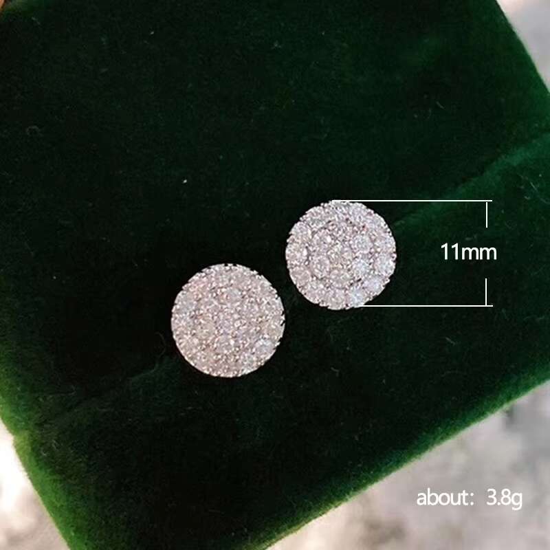 Bling Brass Cooper Engagement Jewelry Micro Insert CZ Stone 5A Cubic Fashion Trends Zircon Big Stud Earrings for Women
