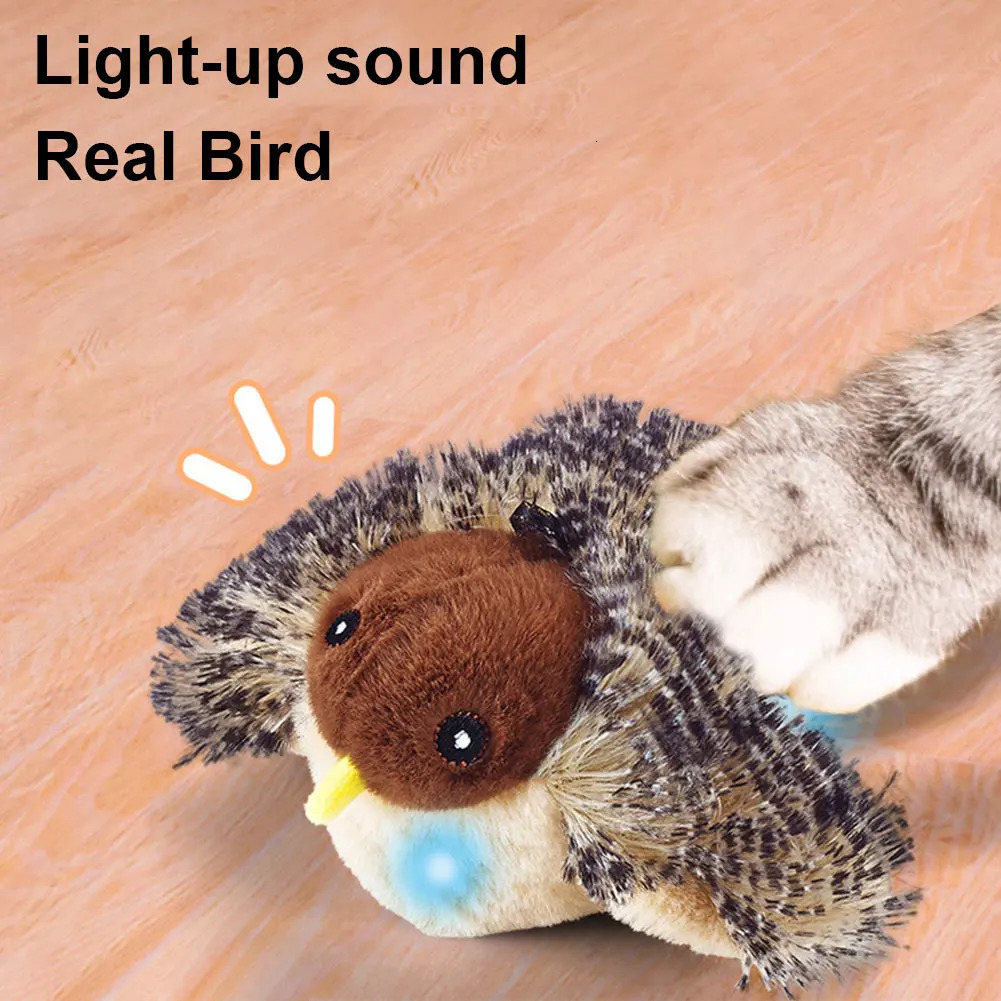 Interactive Cat Toys Flapping Bird Cat Toy Flying Wings Sparrow Catnip Toys Vivid Chirping Simulation Bird Interactive Cat Toy 250708