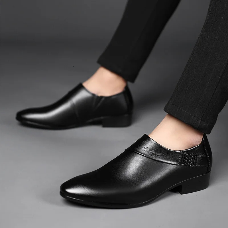 Men PU Leather Shoes Formal Dress Shoes for Men Plus Size Party Wedding Office Work Shoe Slip on Business Casual Oxfords Zapatos 250712