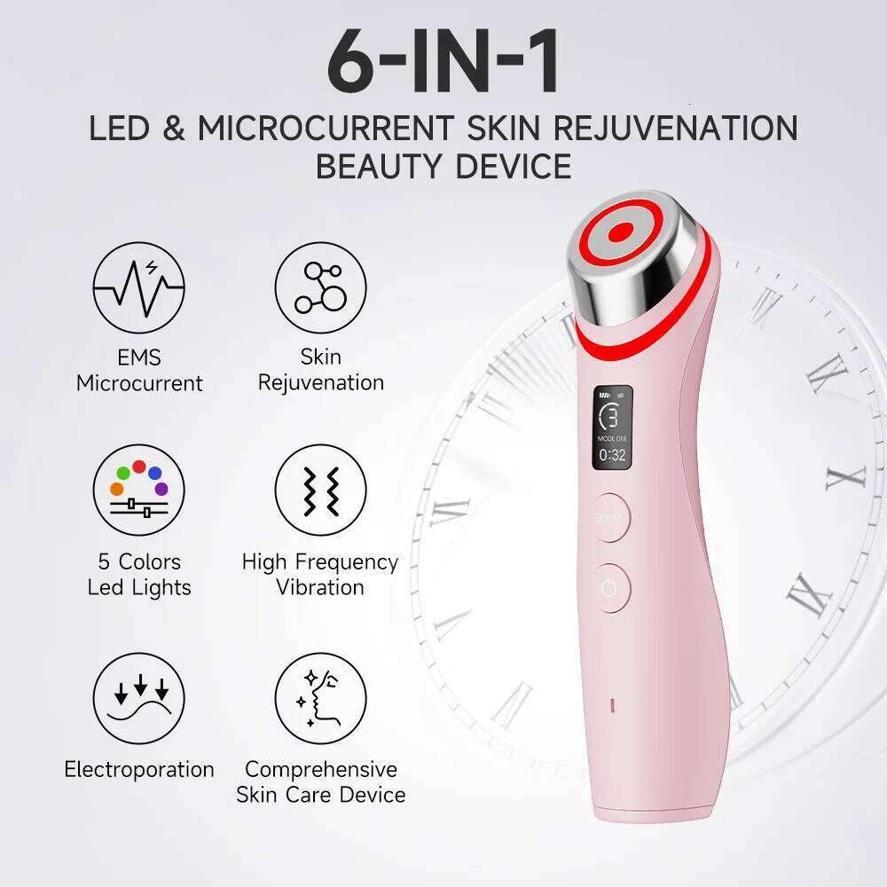 Ubilli Booster Pro Led Facial Therapy 5 Colors Beauty Wand Red Light Eye Massager For Skincare Rejuvenation Tool