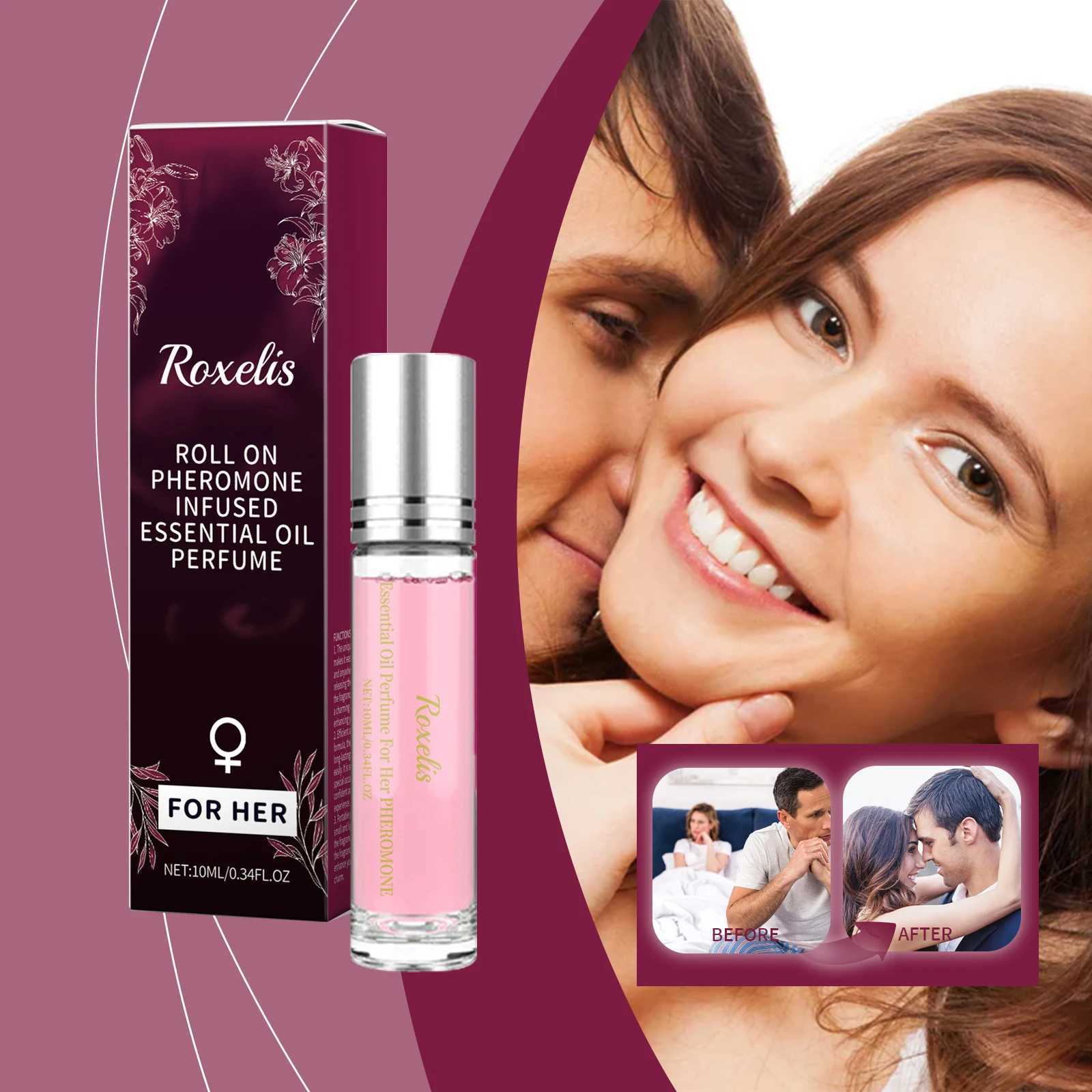 Roxelis Women Ball Perfume Natural Fresh Scent Elegant Charming Lasting Fragrant Ball Design Portable Perfume Skin-Friendly W250712