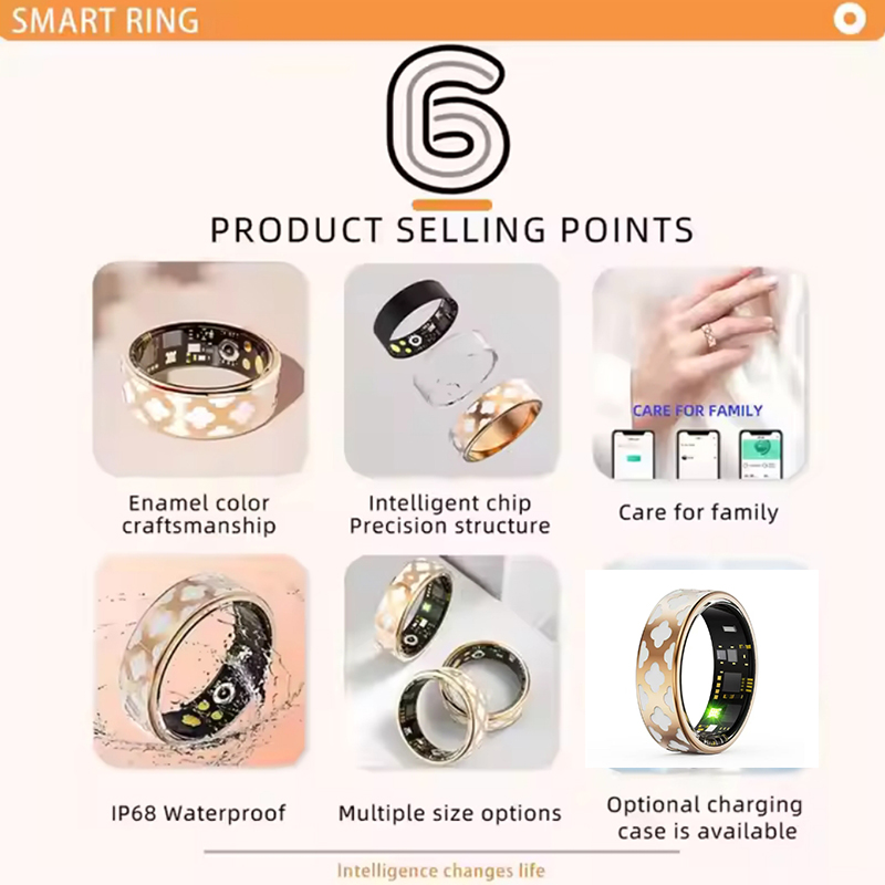 New Fashion Smart Ring Wearable Fitness Tracker Waterproof with Heart Rate Monitoring Function for Men & Women