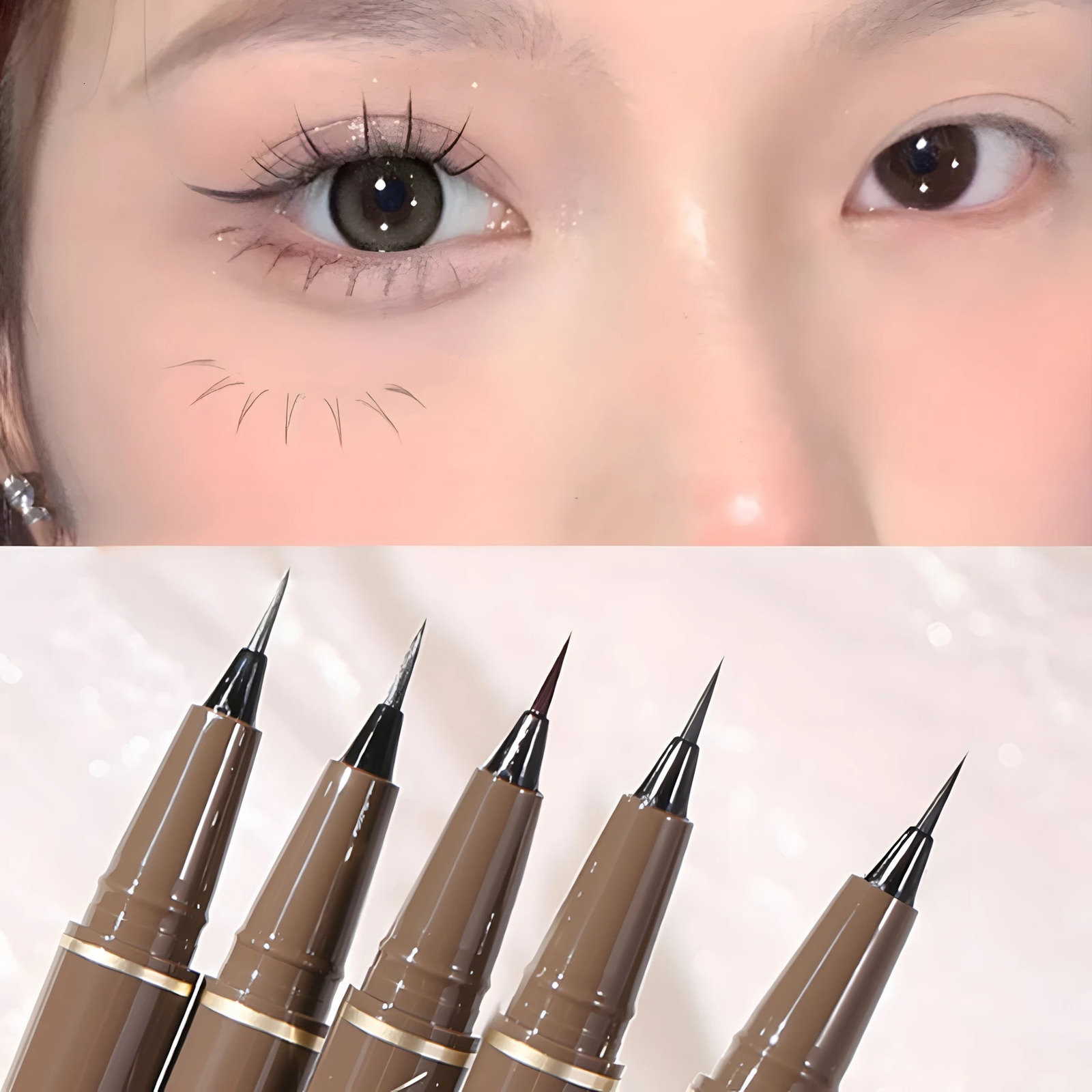 0.01mm Ultra Slender Liquid Eyeliner Pen Extra Slim Eyebrows Pen Waterproof Professional Sweat Proof Liquid Eye Brow Pencil Lon 250704