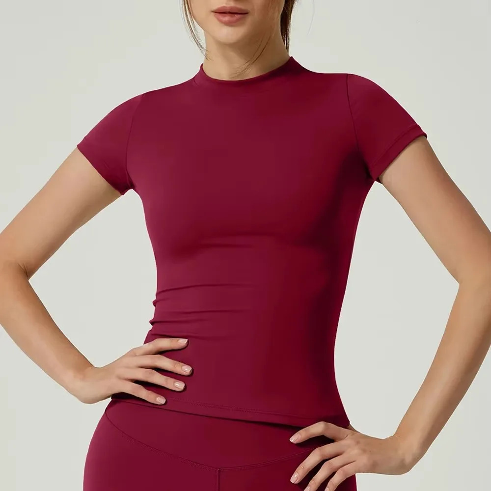 Women Running Sports T Shirt Summer Short Sleeve Round Neck Breathable Stretchy GYM Yoga Slim Fitness Active Top Tee 250708