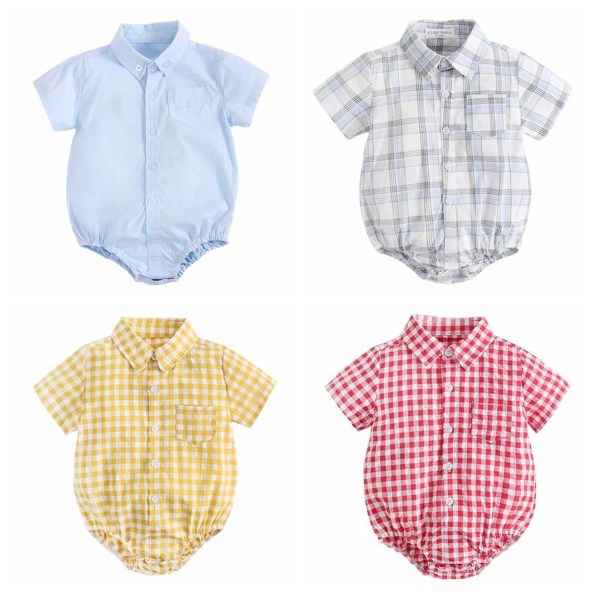 Sanlutoz Cotton Baby Boys Bodysuits Fashion Newborn Clothes for Baby Boy Short Sleeve Summer Baby Clothing Plaid Z250712