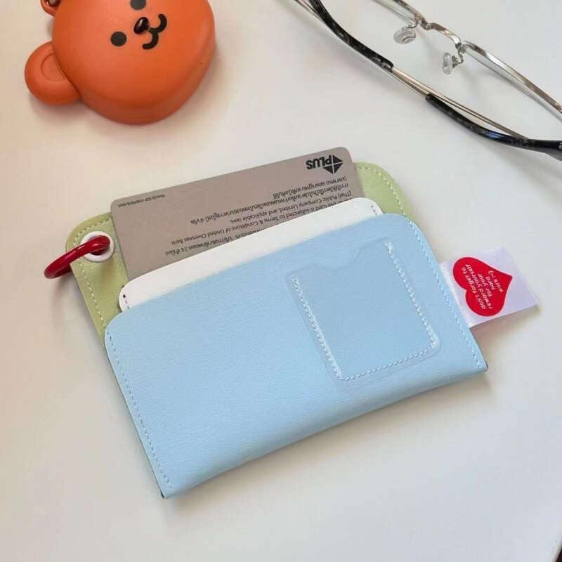 Multifunctional Color-Block Travel Card Holder for Airplane Tickets, Passport Holder, and Document Organizer