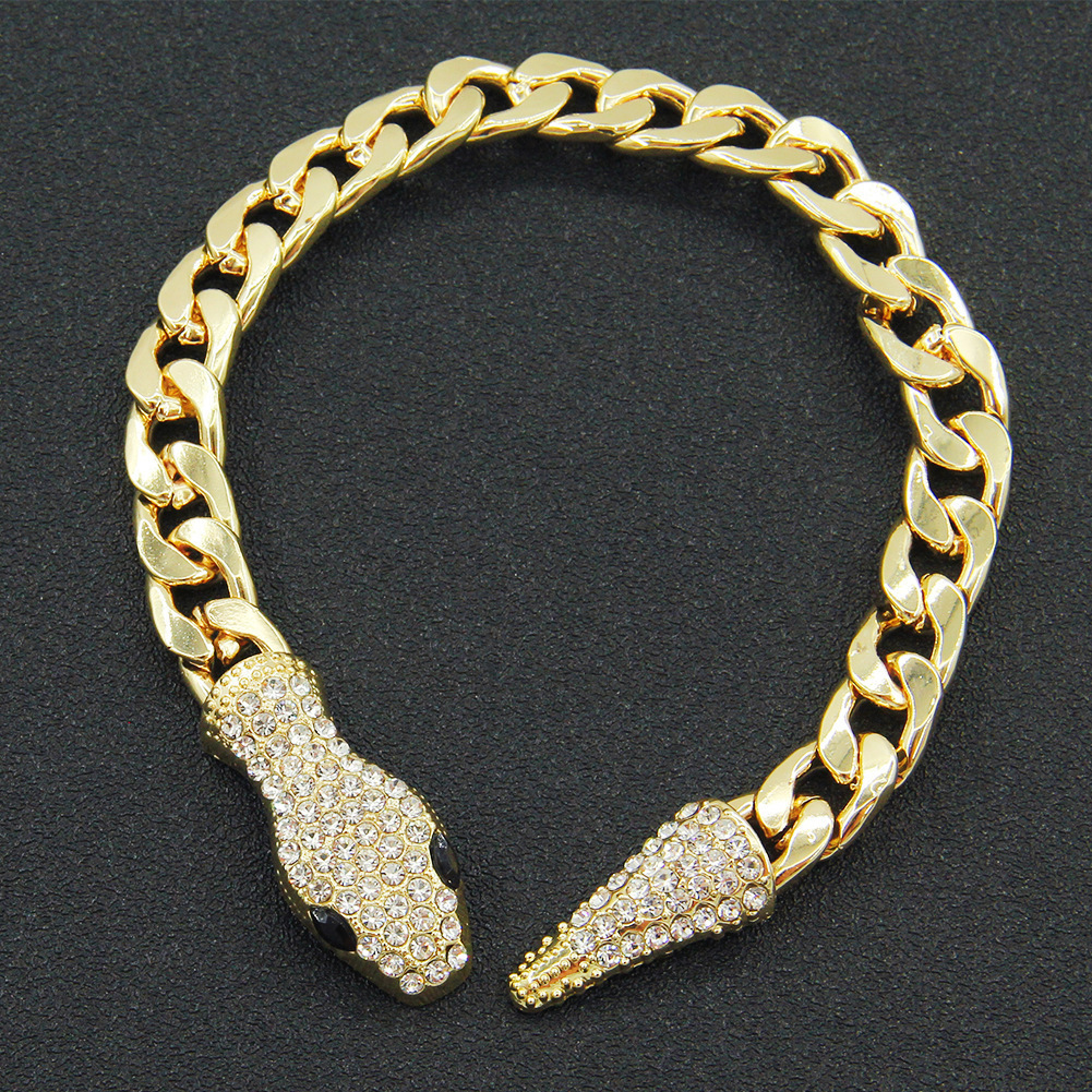 Luxury Jewelry Designer Jewelry European And American INS Style Chain Light Luxury Short Full Diamond Snake Head Magnetic Clasp Necklace Unique Niche