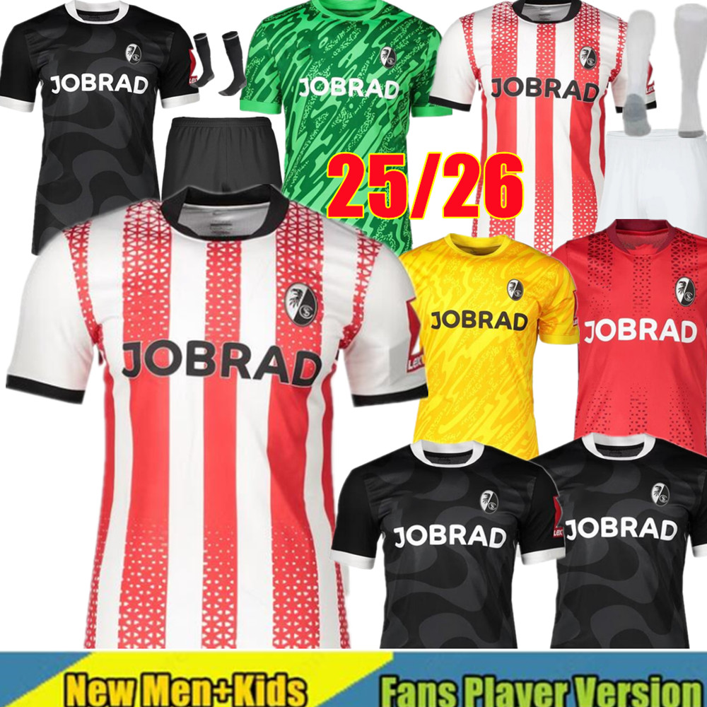 25 26 SC Freiburg Jerseys GREGORITSCH DINKCI GRIFO SILDLLIA LIENHART EGGESTEIN ROHI DOAN WEIBHAUPT Away player 2025 2026 SC Freiburg Football Shirt man kids ATUBOLU