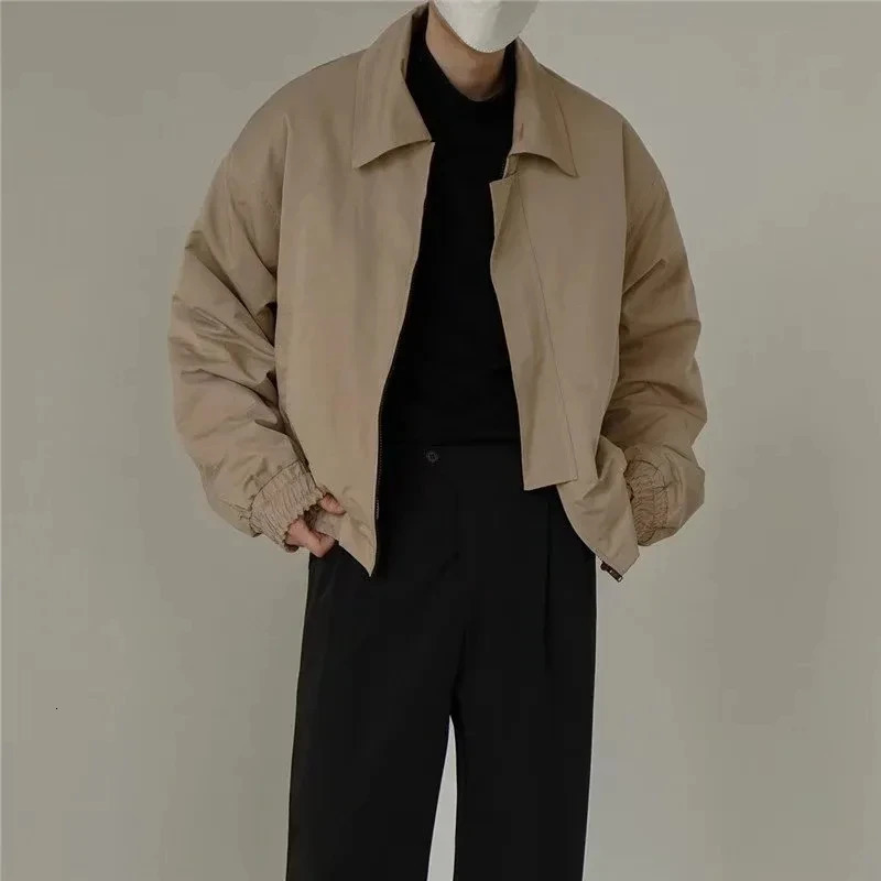 Y2k Europe America High Street Casual Coat Ins Spring Autumn Sense Men Senior Vintage Shoulder-Padded Short Bomber Jacket 250708