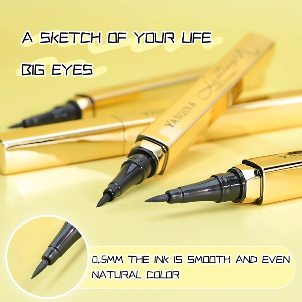 Small gold bar quick-drying eyeliner naturally smooth waterproof sweat-proof non-smudge liquid eyeliner 250704